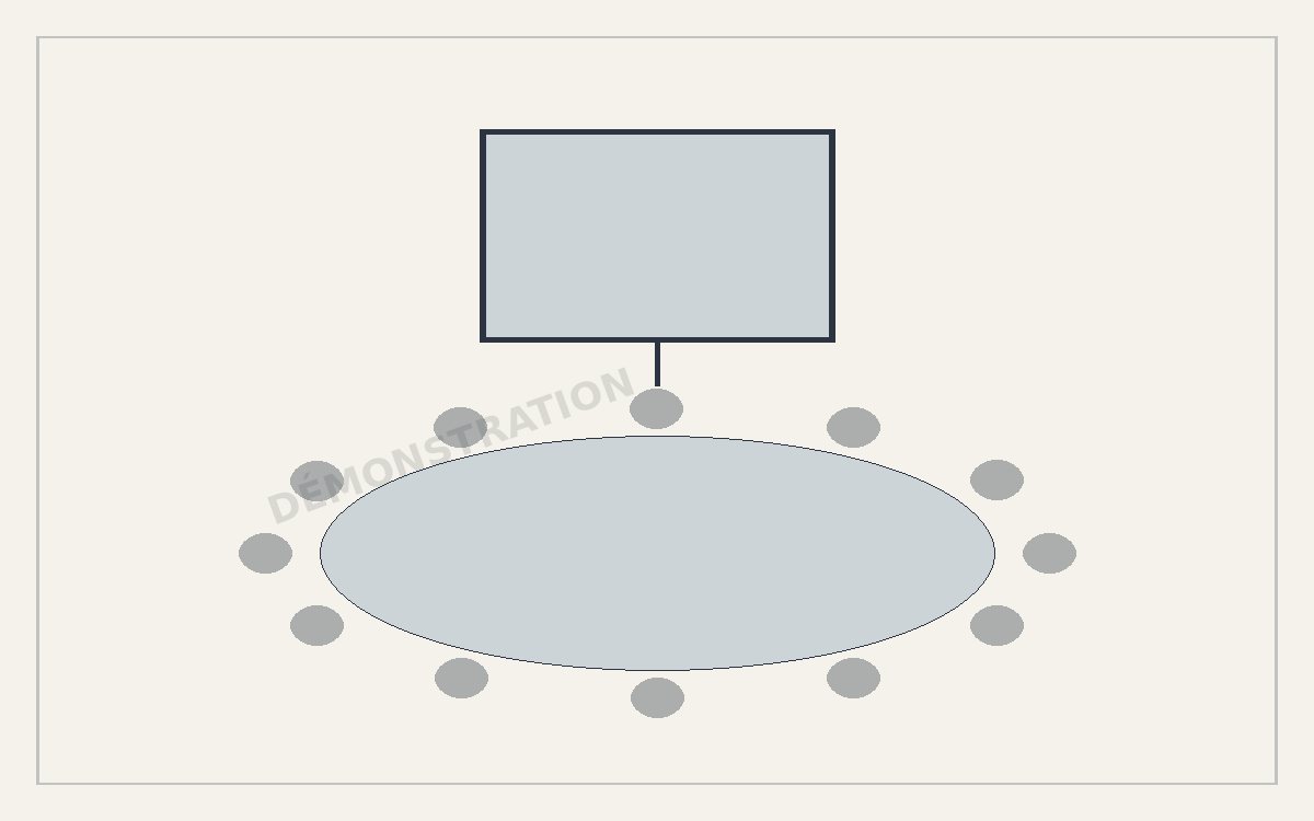 Salle en configuration réunion